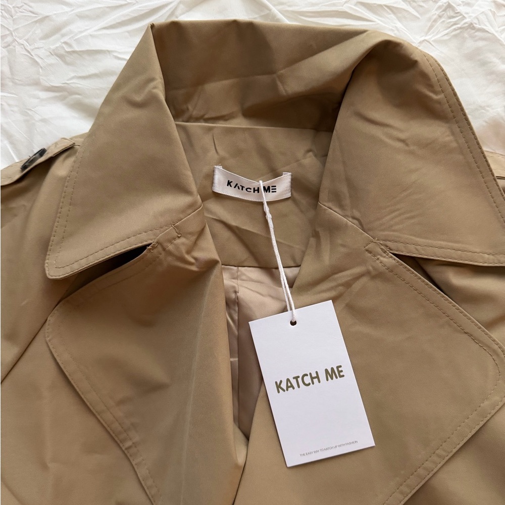 Women's Classic Khaki Trench Coat Small